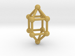 0760 J14 Elongated Square Dipyramid (a=1cm) #3 in Tan Fine Detail Plastic