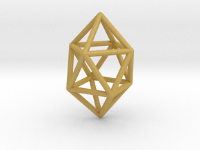 0764 J17 Gyroelongated Square Dipyramid (a=1cm) #1 in Tan Fine Detail Plastic