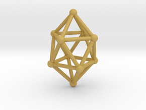 0765 J17 Gyroelongated Square Dipyramid (a=1cm) #2 in Tan Fine Detail Plastic