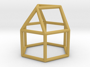 0767 J18 Elongated Triangular Cupola E (a=1cm) #1 in Tan Fine Detail Plastic