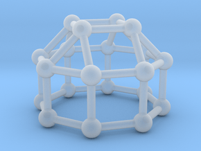 0772 J19 Elongated Square Cupola (a=1cm) #3 in Clear Ultra Fine Detail Plastic
