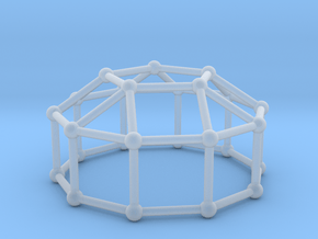 0774 J20 Elongated Pentagonal Cupola (a=1cm) #2 in Clear Ultra Fine Detail Plastic