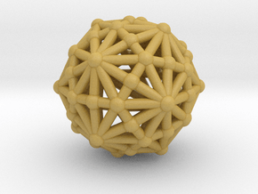 0842 Disdyakis Triacontahedron (1cmx1cmx1cm) #002 in Tan Fine Detail Plastic