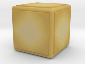 0844 Cube (Faces&full color, 5 cm) in Tan Fine Detail Plastic