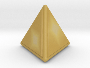 0846 Tetrahedron (Faces & full color, 5 cm) in Tan Fine Detail Plastic