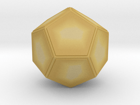 0847 Dodecahedron (Faces & full color, 5 cm) in Tan Fine Detail Plastic