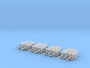 1/415 RN Triple 6 Inch MKXXIII Turrets (4) in Clear Ultra Fine Detail Plastic