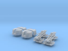 1/350 4.7" MKXII CPXIX Twin Mount x4 Sights Closed in Clear Ultra Fine Detail Plastic