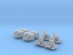 1/350 4.7" MKXII CPXIX Mount x4 40º Ports Closed in Clear Ultra Fine Detail Plastic