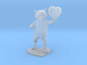 Valentines Day Cat holding Heart in Clear Ultra Fine Detail Plastic