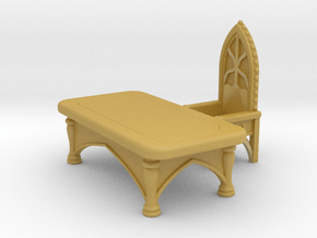 Gothic Desk with Chair. Set 1 in Tan Fine Detail Plastic