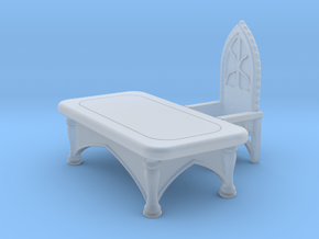 Gothic Desk with Chair. Set 1 in Clear Ultra Fine Detail Plastic