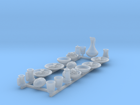 Feastware Set A: Plates with food for 1/48 scale in Clear Ultra Fine Detail Plastic