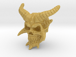Demon Skull v2  in Tan Fine Detail Plastic