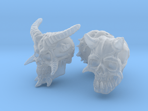 Three Skull set -Demonic and Undead in Clear Ultra Fine Detail Plastic