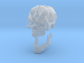 Demon Skull v6 -28mm tall. in Clear Ultra Fine Detail Plastic