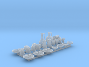 Medieval Feast table.  23 pieces for 1/24 scale in Clear Ultra Fine Detail Plastic