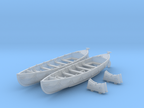 1/144 Royal Navy 27ft Whaler x2 in Clear Ultra Fine Detail Plastic