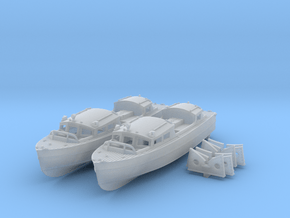 1/200 Royal Navy 35ft Fast Motor Boats x2 in Clear Ultra Fine Detail Plastic