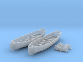 1/200 Scale Royal Navy 32ft Cutters x2 in Clear Ultra Fine Detail Plastic