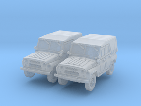 UAZ-469 mid (closed) (x2) 1/200 in Clear Ultra Fine Detail Plastic