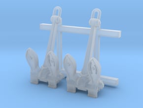 1/350 RN Byers Stockless Anchor 180cwt x2 in Clear Ultra Fine Detail Plastic