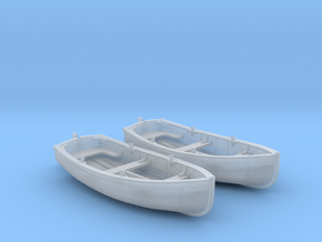 1/35 Scale Allied 10ft Sailing Dinghys x2 in Clear Ultra Fine Detail Plastic
