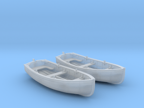 1/48 Scale Allied 10ft Sailing Dinghys x2 in Clear Ultra Fine Detail Plastic