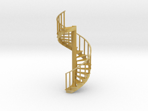 12' Spiral Stair 1:48 Right Railing in Tan Fine Detail Plastic
