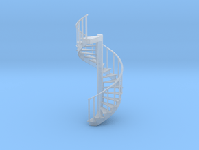 12' Spiral Stair 1:48 Right Railing in Clear Ultra Fine Detail Plastic