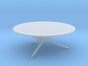 Mid-Century Modern Round Coffee Table 1:24 in Clear Ultra Fine Detail Plastic