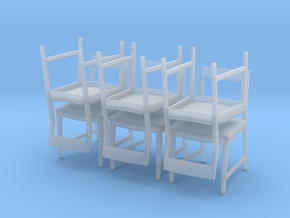 1:48 Danish Modern Chair Set in Clear Ultra Fine Detail Plastic