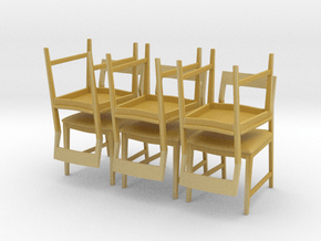 1:24 Danish Modern Chair Set in Tan Fine Detail Plastic