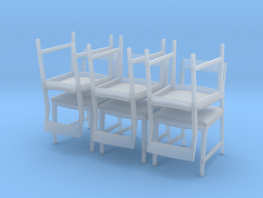1:24 Danish Modern Chair Set in Clear Ultra Fine Detail Plastic