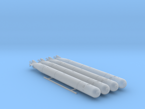 1/48 Royal Navy 21" MKVIII Torpedos x4 in Clear Ultra Fine Detail Plastic