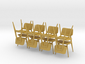 1:24 C 275 Chairs Set of 8 in Tan Fine Detail Plastic