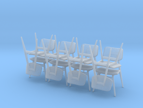 1:24 C 275 Chairs Set of 8 in Clear Ultra Fine Detail Plastic