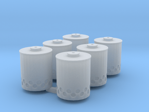 Smoke Potsx6 in Clear Ultra Fine Detail Plastic