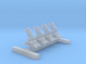 1/350 MKII Depth Charge Throwers (No Charges) x4 in Clear Ultra Fine Detail Plastic