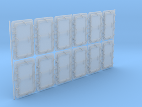1/48 WW1 RN 5' 6" x 3' 6" Water Tight Doors x12 in Clear Ultra Fine Detail Plastic
