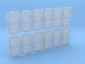 1/35 WW2 Royal Navy Water Tight Doors x12 in Clear Ultra Fine Detail Plastic
