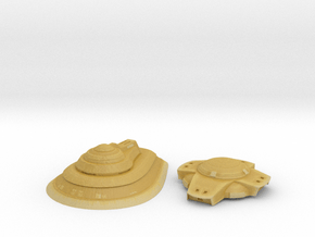 Federation 3 upper hull parts 1 1000 scale in Tan Fine Detail Plastic