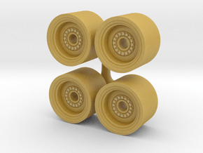 1/64 Wheel loader wheels in Tan Fine Detail Plastic