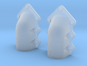 1:16 T-34 scallopped exhaust covers in Clear Ultra Fine Detail Plastic