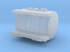 1/64 Round Fuel Tank for trucks in Clear Ultra Fine Detail Plastic