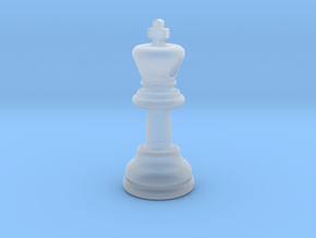 PENDANT :  CHESS KING (small - 35mm) in Clear Ultra Fine Detail Plastic