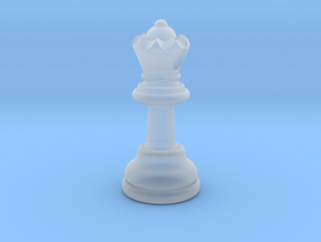 PENDANT : CHESS QUEEN (small - 32.6mm) in Clear Ultra Fine Detail Plastic