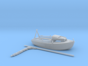 HObat02  - Small boat in Clear Ultra Fine Detail Plastic