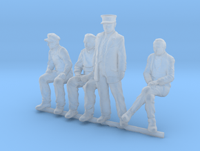 HO scale Figures 4 pack in Clear Ultra Fine Detail Plastic