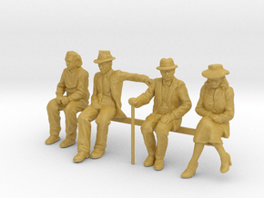  HO seated Figures in Tan Fine Detail Plastic